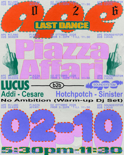 APE 026 – Last Dance con APE Soundsystem e Lucus