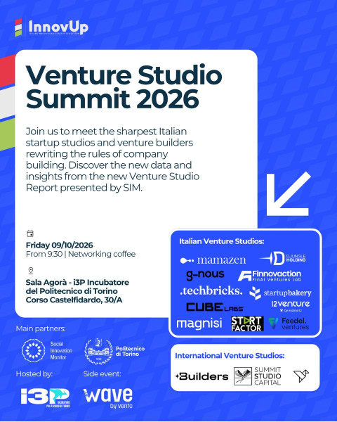 Venture Studio Report 2026, a cura del team di ricerca SIM  Social Innovation Monitor del Politecnico di Torino.