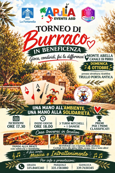 Torneo di Burraco in Beneficenza