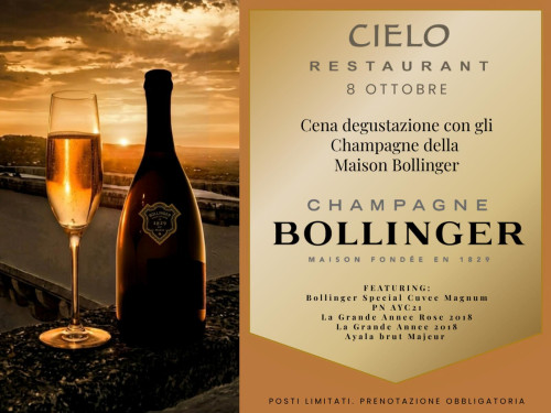 Cena con champagne Bollinger - La Sommità Ostuni