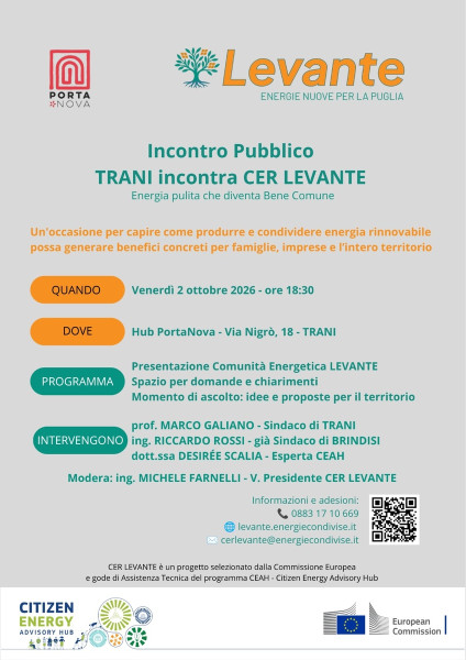 INCONTRO PUBBLICO SUL PROGETTO di Comunita Enegetica Rinnovabile
