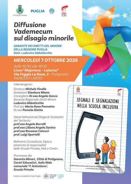 "DIFFUSIONE VADEMECUM SUL DISAGIO MINORILE"
