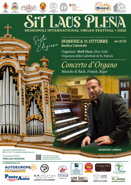 L'organista della Cattedrale di New York in concerto a Monopoli