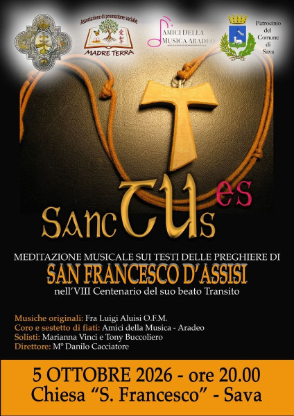 Concerto TU ES SANCTUS per l' VIII Centenario del Beato transito di San Francesco d'Assisi