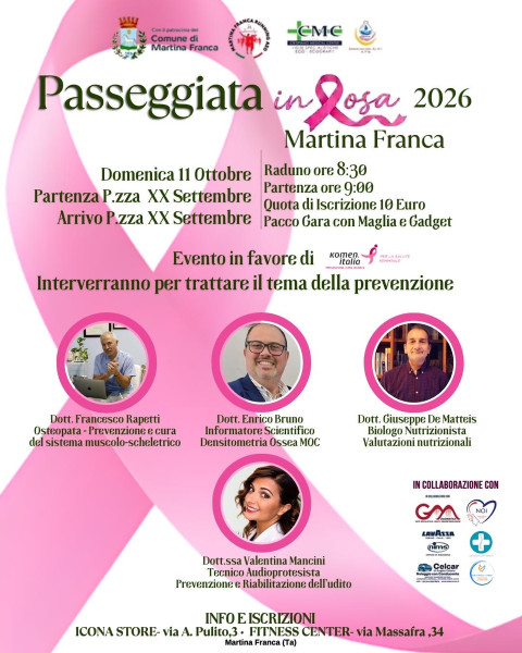 Giornata per la prevenzione: passeggiata in rosa