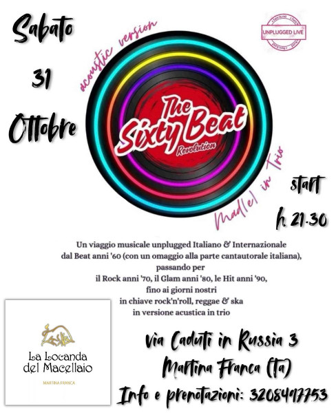 HALLOWEEN NIGHT LIVE The Sixty Beat REVOLUTION acoustic version Mad(e) in Trio #LIVE@La Locanda del Macellaio - Martina Franca (Ta)