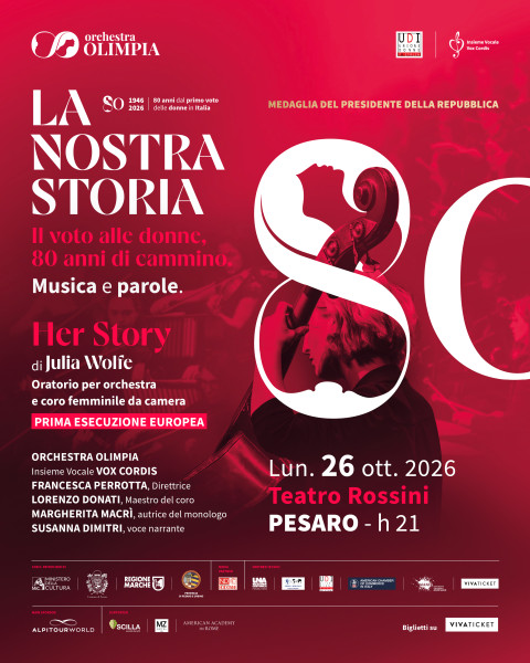 La Nostra Storia – Il voto alle donne, ottanta anni di cammino – Orchestra Olimpia, Julia Wolfe, Ethel Smyth