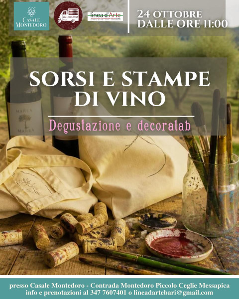 Sorsi e stampe di vino | degustazione e decorlab con Walking wine e Anna Di Maggio