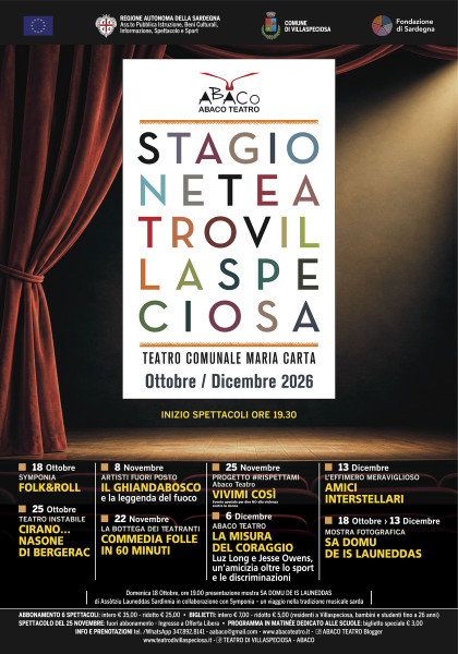 I mille volti dell’identità isolana inaugurano il primo appuntamento della Stagione Autunnale Teatro di Villaspeciosa firmata da Abaco Teatro