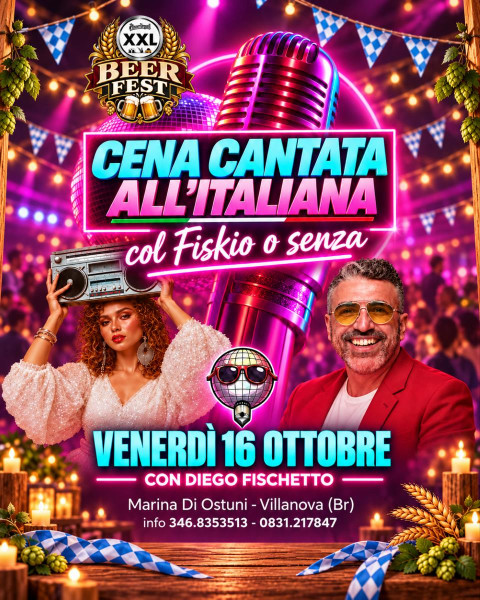 CENA CANTATA ALL’ITALIANA  COL FISCHIO O SENZA!