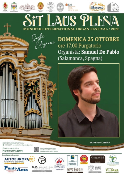 Da Salamanca a Monopoli: l'organista Samuel De Pablo in concerto