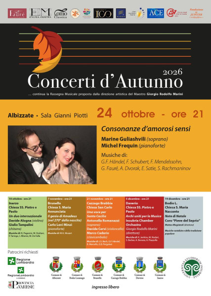 Concerti d’Autunno 2026: Consonanze d’amorosi sensi