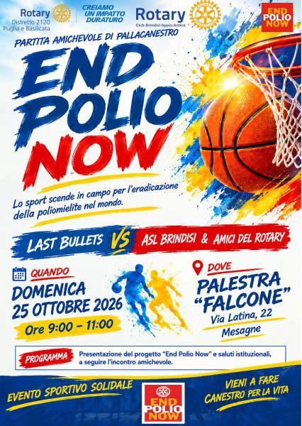 Basket e solidarietà a Mesagne: il 25 ottobre in campo per dire End Polio Now