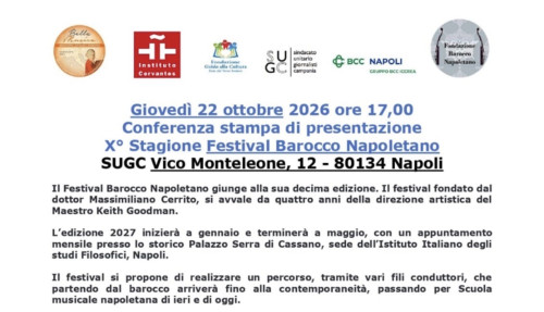 Conferenza stampa presentazione X Festival Barocco Napoletano