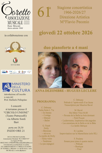*DUO PIANOFORTE A 4 MANI* *ANNA DEZOMBRE  HUGUES LECLERE*