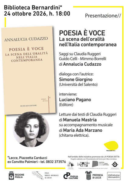 Poesia è voce. La scena dell’oralità nell’Italia contemporanea – Annalucia Cudazzo
