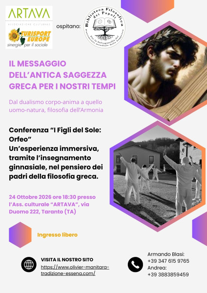 IL MESSAGGIO DELL'ANTICA SAGGEZZA GRECA PER I NOSTRI TEMPI Dal dualismo corpo-anima a quello uomo-natura, filosofia dell'Armonia.