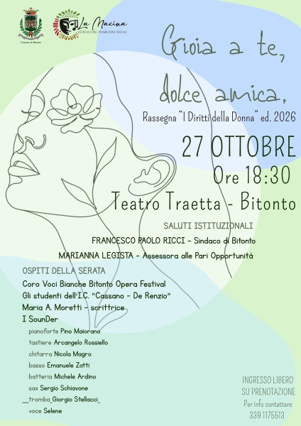 Spettacolo musicale "Gioia a te, dolce amica"