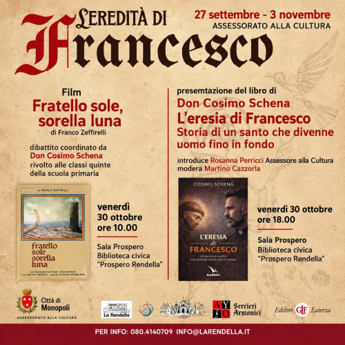 L’eredità di Francesco: il racconto di don Cosimo Schena