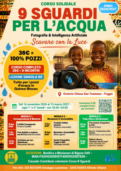 9 sguardi per l’acqua: presentazione del corso solidale di fotografia e intelligenza artificiale