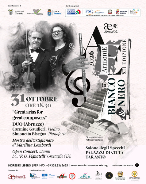 Opera e Artigianato per ArmoniE in Bianco e Nero XII ed