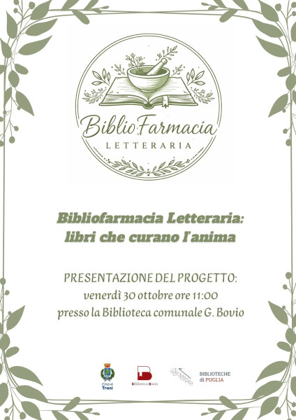 Presentazione e inaugurazione della BIBLIOFARMACIA: LIBRI CHE CURANO L’ANIMA