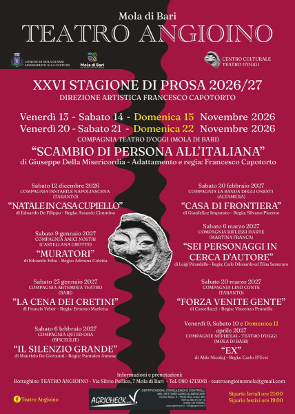XXVI Stagione di Prosa Teatro Angioino - Mola di Bari