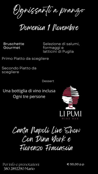 Canta Napoli! Il pranzo Di Ognissanti con la musica dal vivo