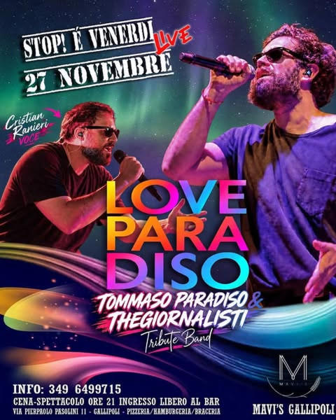 love paradiso (tribute Tommaso Paradiso) Mavi's Gallipoli
