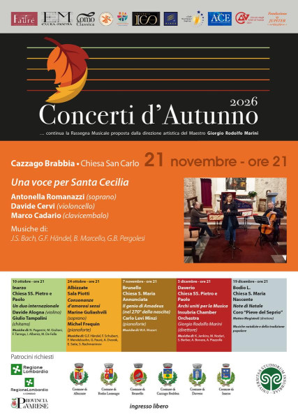 Concerti d’Autunno 2026: Una voce per Santa Cecilia