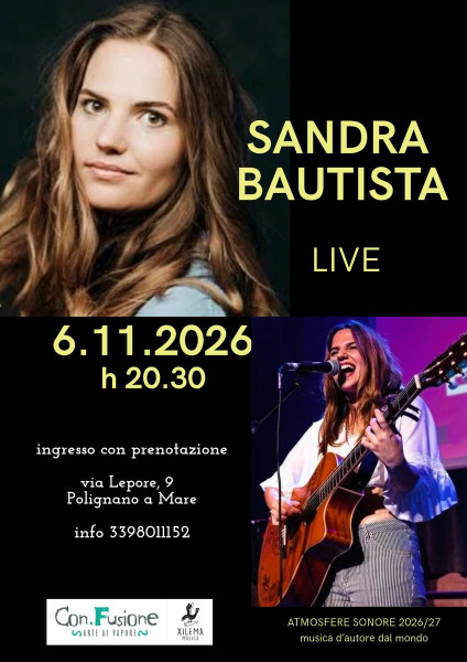 SANDRA BAUTISTA -  live  - ATMOSFERE SONORE 2026/27 - musica d'autore dal mondo