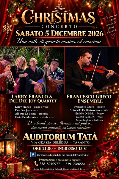 CHRISTMAS con Francesco Greco Ensemble e Larry Franco e Dee Dee Joy quartet