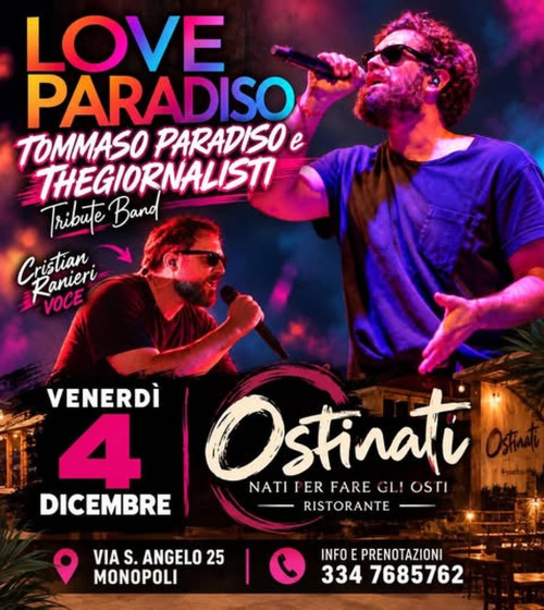 Love Paradiso(tribute Tommaso Paradiso) Ostinati Monopoli