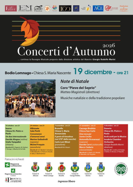 Concerti d’Autunno 2026: Note di Natale