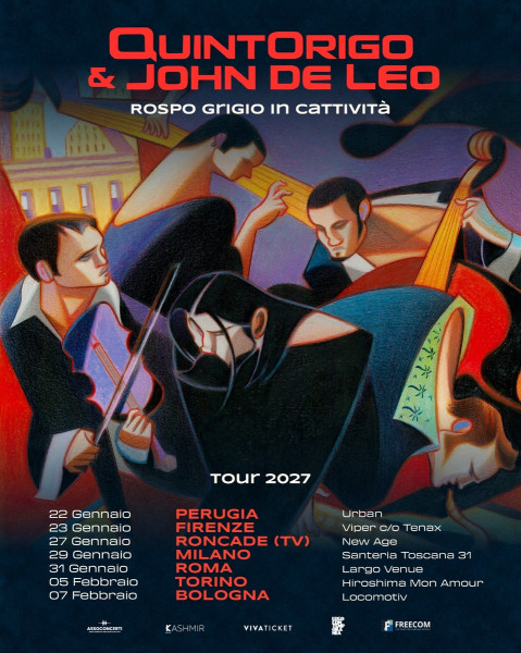 Quintorigo & John de Leo il Tour 2027 di Rospo Grigio in Cattività il 5 febbraio a Torino